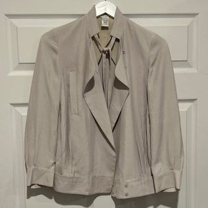 Diane Von Furstenberg Light Grey Lightweight Jacket Blazer